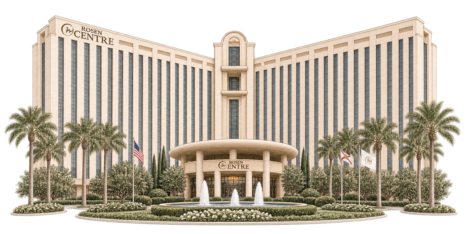 Architectural illustration of Rosen Centre Hotel